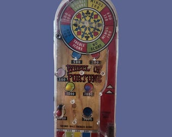 Ancien Jeu De Flipper De Bureau Double Poosh M Up – Années 1930, Bois, Northwestern
