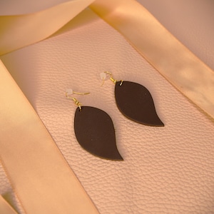 Handcrafted Leather Leaf Earrings