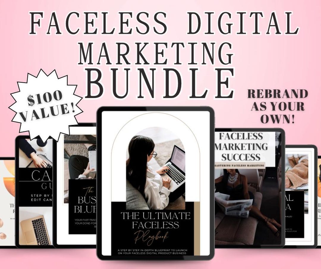 Faceless Digital Marketing Course Bundle With MRR PLR for Reels ...