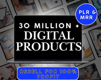 30 Million+ Ultimate PLR MRR Bundle Ideal for Passive Income, Plr Mrr Digital Products, Master Resell Rights, Mrr PLR Digital Products