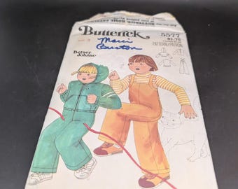 Vintage 5577 Butterick Betsey Johnson Pattern - Size 3 Toddlers T-Shirt, Overalls and Jacket Sewing Pattern