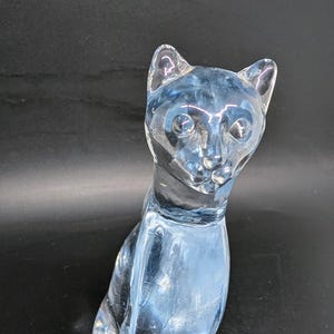 Vintage Regal Sitzende Katze Glas Briefbeschwerer - Figurine -Heavy