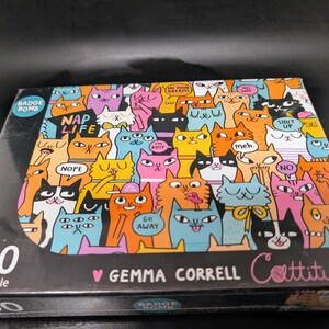 500 bitars pussel med kattmotiv av Gemma Correll - Badge Bomb Nytt i förpackningen