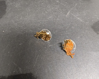 Gold Tone Ladybug Earrings