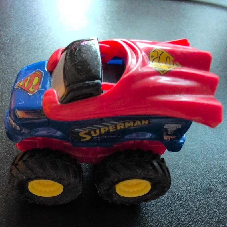 Hot wheels Superman monster jam monster truck Die-cast Car Superhero Blue image 4