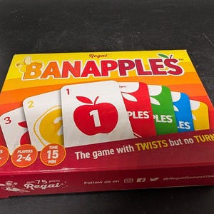 Banapples Card Game - Regal Games- Ages 8 and up - 15 minute game - 2 to 4 players - Never used