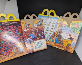 Vintage Set of2 1990 Disney TaleSpin McDonald's Happy Meal Box - Higher for Hire and Pirate Island