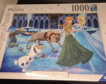 Disney Frozen Ravensburger Puzzle 1000 Piece Collector's Edition Jigsaw Puzzle  - No 16 488 2 - 27x20in -2020  - Anna, Elsa, Kristoff, Olaf+