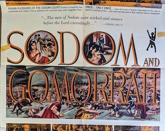 Original Sodom and Gomorrah Movie Poster - Pier Angeli - Stewart Granger 1963