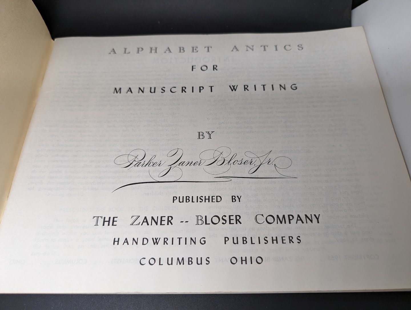 Vintage 1955 Alphabet Antics Manuscript Book - Zaner Bloser