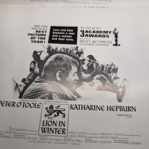 Original Lion In Winter Ad Sheet - Katherine Hepburn - Peter O&#39;Toole