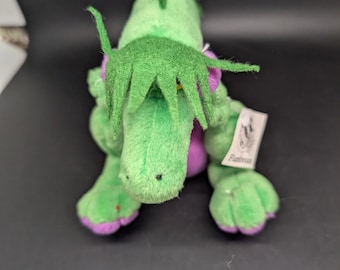 Flambeaux Green Dragon with Purple Accents - Titletales Plush Toy