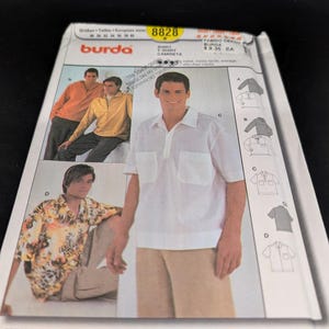 Burda Pattern - Mens Shirt Pattern - Size 38-40-42-44-46-48-50 -Long Sleeve - Short Sleeve
