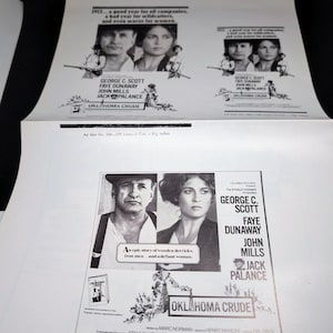 Original Oklahoma Crude Movie Ad Supplement -1973- George C Scott -Faye Dunaway