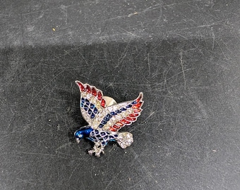 Patriotic 4th of July Patriotic Eagle with Rhinestones and enamel coloring