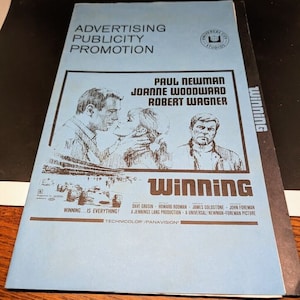 Vintage Pressbook Winning Movie - 1969 Paul Newman, Robert Wagner and Joanne Woodward Includes Promotion Supplement - Racing Movie