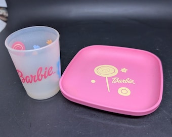 Vintage Tupperware Toys Barbie Plate and Cup