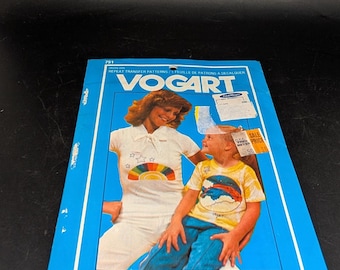 Vintage Vogart Transfer Pattern #751 - Rainbow, Clouds, Buttons - Balloon, Pencil, Heart, Stars, Key to Heart, Lips, Mouth