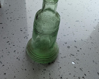 vintage Green Glass bottle Liberty Bell