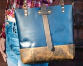 The Slip Thru Tote Handmade Leather Tote Bag Leather Crossbody Bag Leather Purse