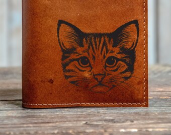 Handmade Leather Journal | Personalized Leather Notebook | A6 Sketchbook | Gift | In Blue Handmade | Animals Series 5