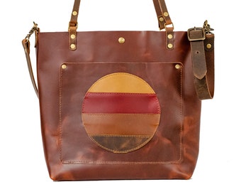 The California Sun Leather Tote Bag | Limited Edition |  Handmade Purse |  Made in the USA | Leather Handbag