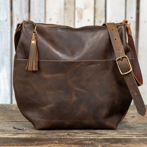 Made in USA Classic Leather Tote Bag Handmade Leather Etsy