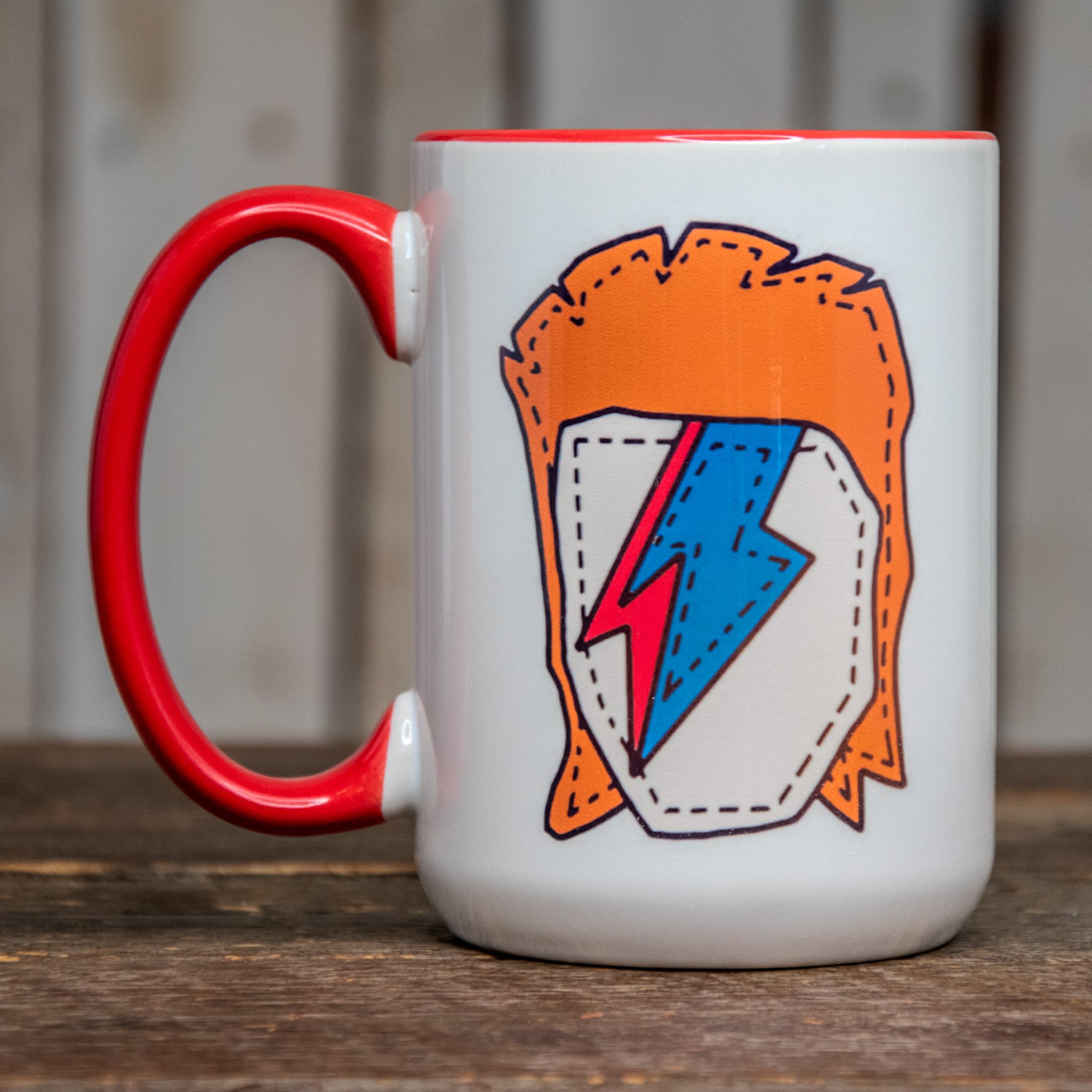 Handmade Large Coffee Mug with Original Bowie Artwork | Unique 15 oz Mug | Perfect Gift for Super Fans