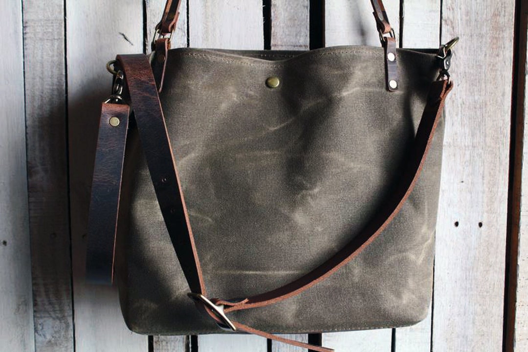 Waxed Canvas Tote Canvas Tote Bag Crossbody Bag Large Made in USA the ...