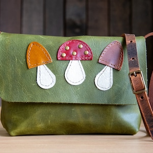 Small Batch | Limited Run Sale | The Mushroom Mini Satchel | Eco-Friendly Leather Bag