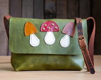 Small Batch | Limited Run Sale | The Mushroom Mini Satchel | Eco-Friendly Leather Bag