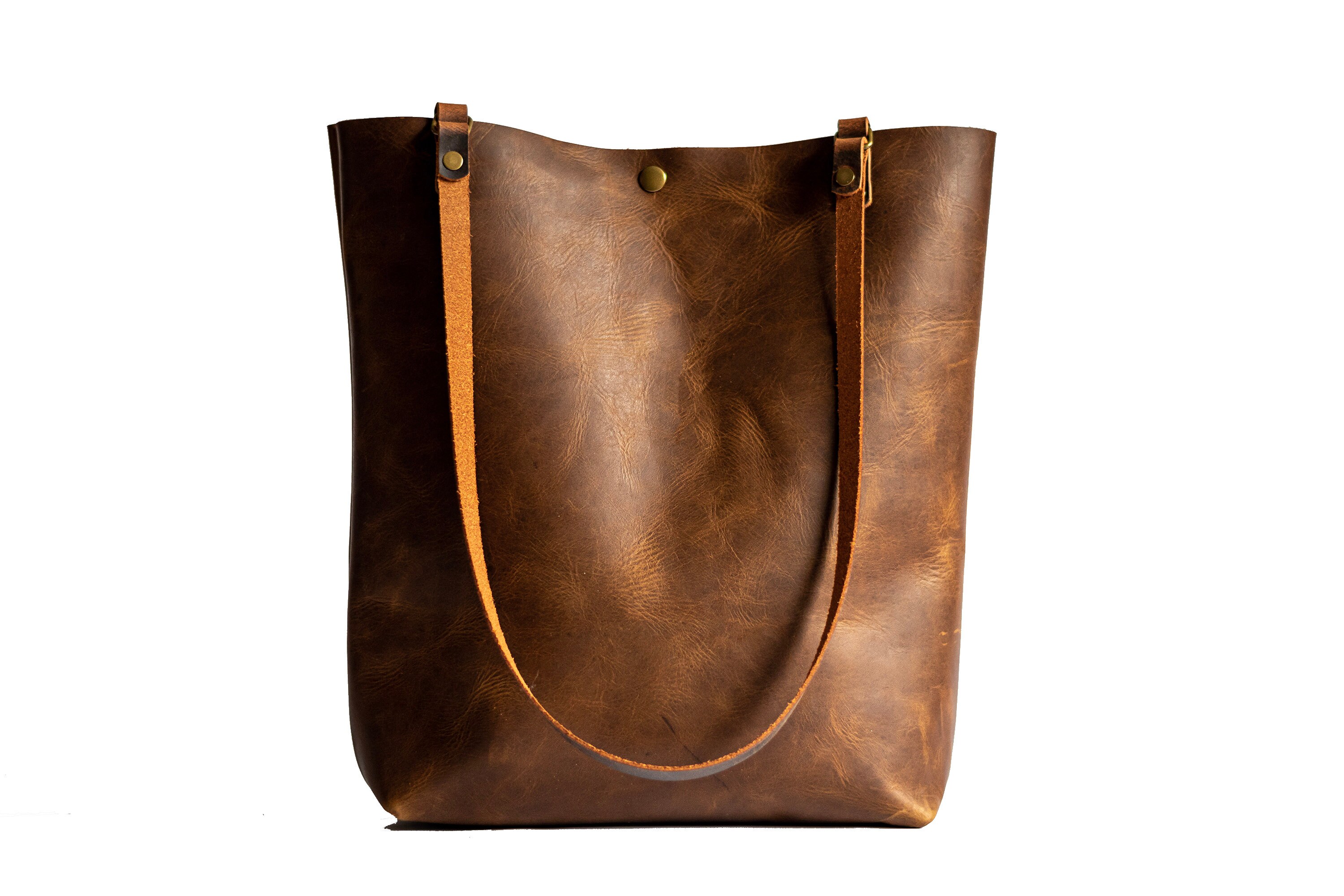 Made in USA Classic Leather Tote Bag 