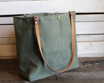 Waxed Canvas Bag | Tote Bag | Crossbody Bag | XL | Made in USA | The Big Original Minimalist Tote