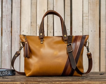 Handmade Leather Purse | Leather Tote Bag | The 70's Bowler Bag