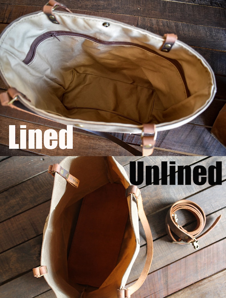 Handcrafted Waxed Canvas and Leather Tote Bag Made in USA Classic Minimalism Meets Practicality Large Minimalist image 4