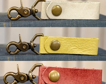 Made in USA | Key Fob |  Leather Keychain | Key Chain | Leather Gift | Colorful