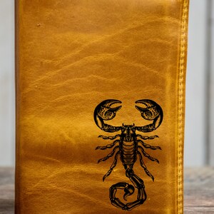 Handmade Leather Journal Personalized Leather A6 Notebook Sketchbook Gift In Blue Handmade the Dark Side Series 6 scorpion