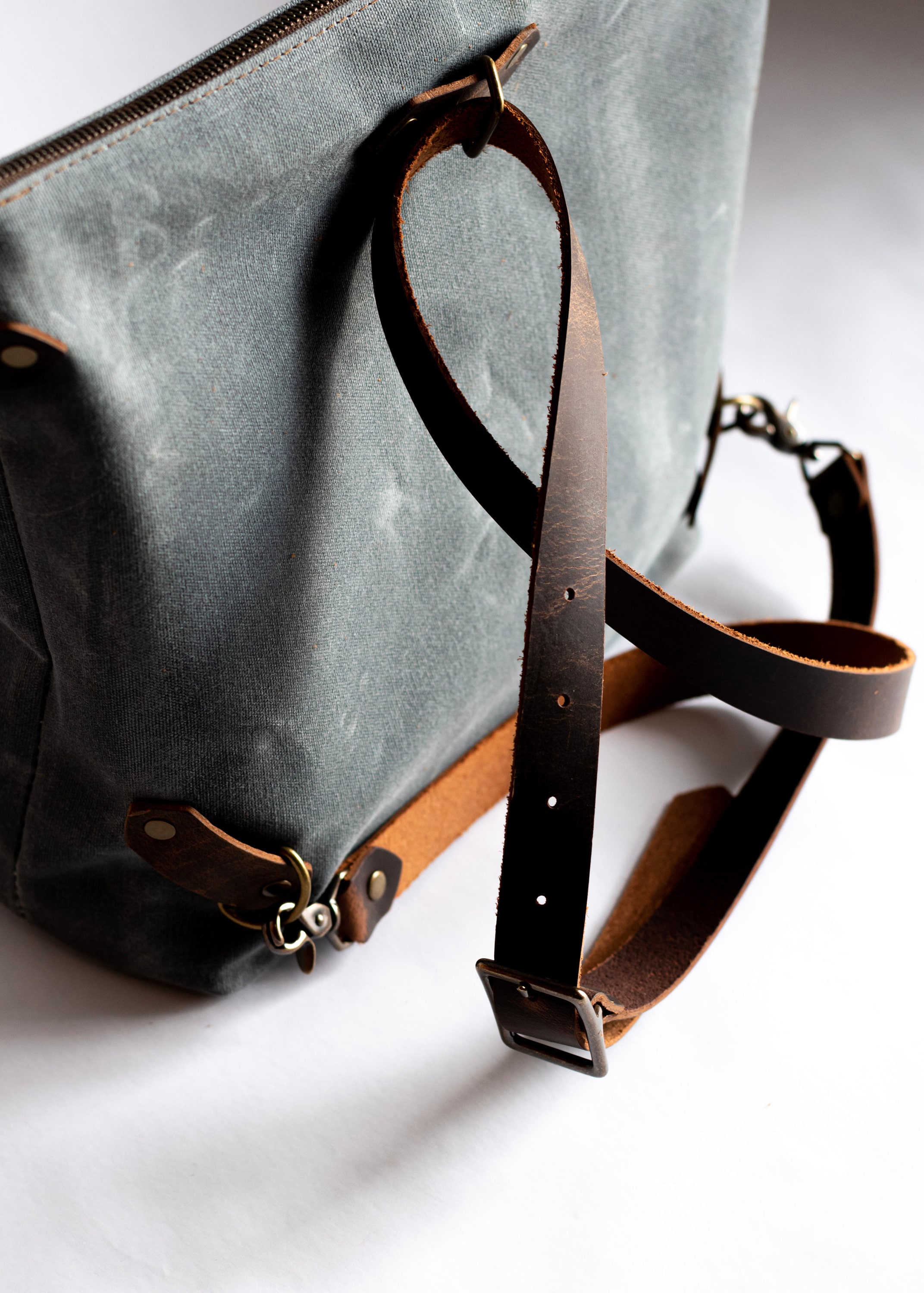 Waxed Canvas Convertible Backpack Tote Bag Crossbody Bag Etsy Canada