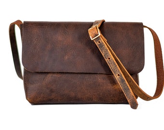 Leather Satchel | Eco Friendly Leather | Small Crossbody Bag | Leather Bag | Made in USA | The Original Mini Satchel