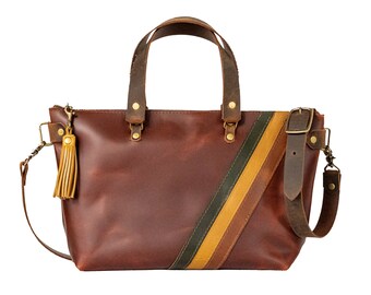 Handmade Leather Purse | Leather Tote Bag | The 70's Bowler Bag