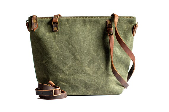 waxed canvas tote