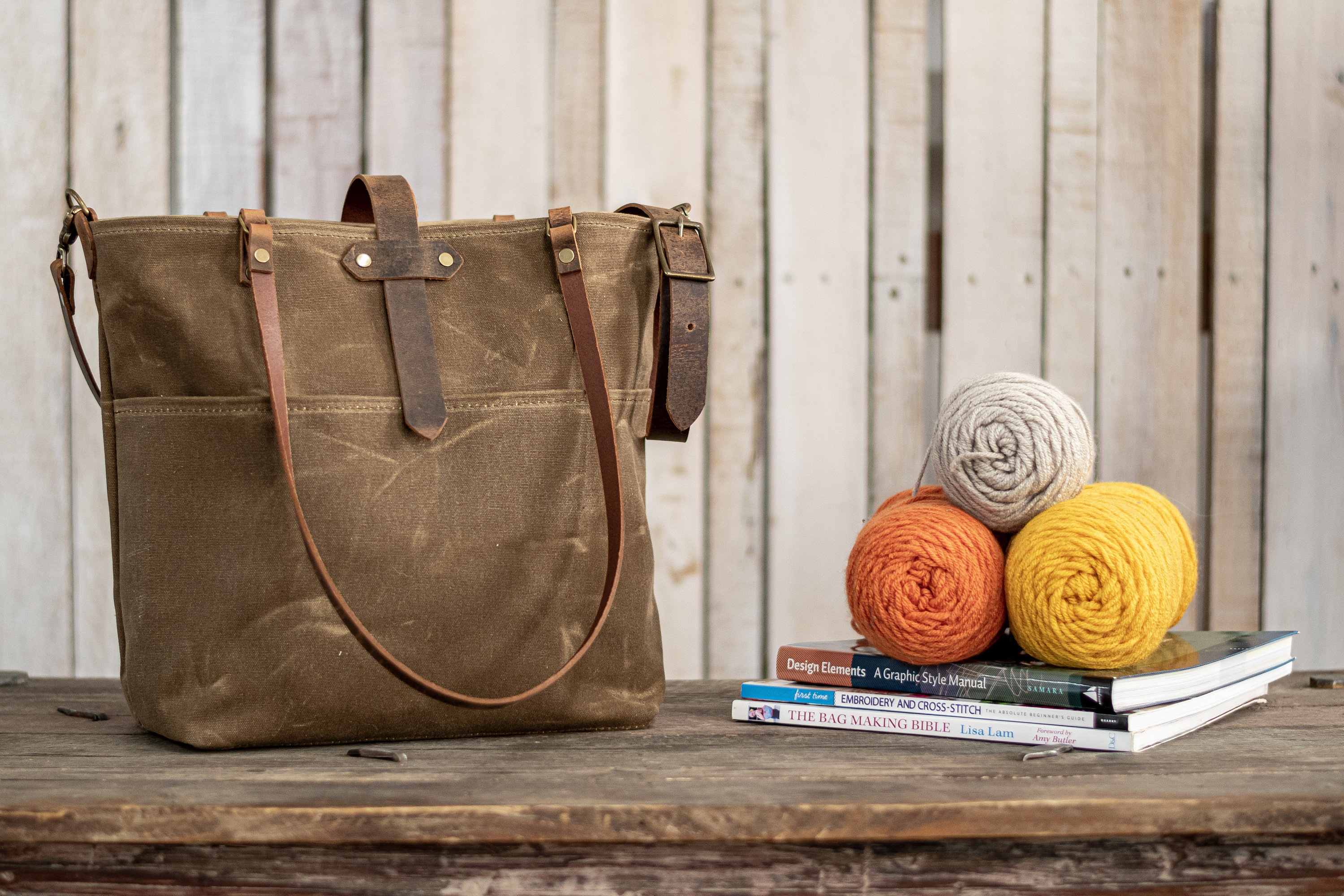 WAXED CANVAS RANGER MARKET TOTE. Made in USA