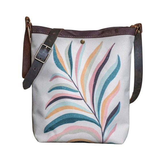 Handprinted Canvas Tote Bag Made in USA in Asheville Colorful