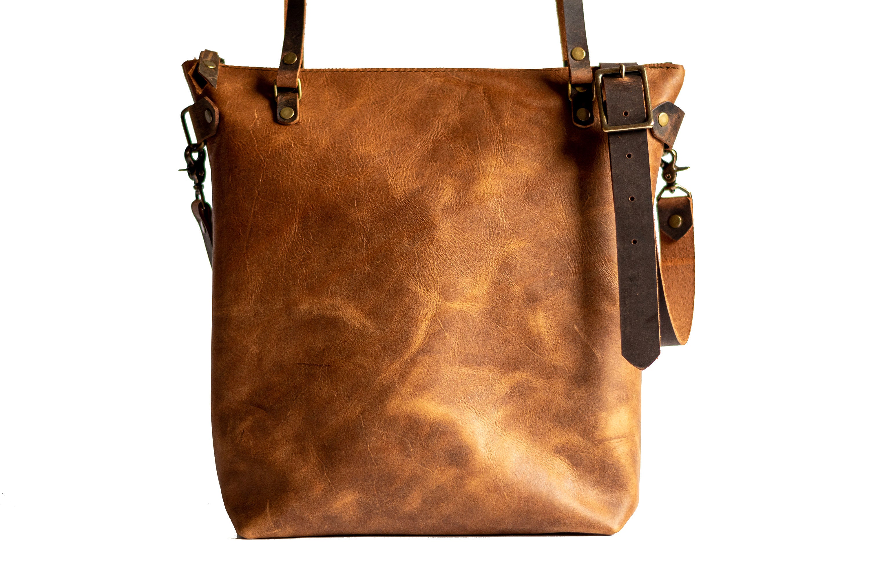 Huge Bag, Cognac Brown Oversized Bag, Tall Brown Leather Tote Bag