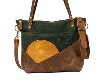 Weekly Limited-Run Bags | Leather tote | Made in USA | The Waxed Canvas and Leather Sunrise  Bag