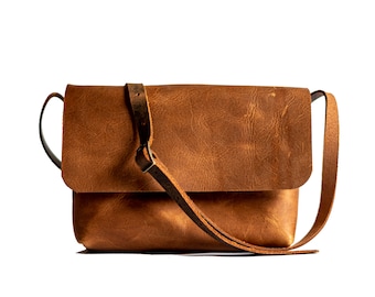 Sacoche en cuir | Petit sac à bandoulière | Sac en cuir | Fabriqué aux États-Unis | La mini sacoche originale | Cuir respectueux de l'environnement