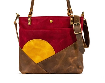 Weekly Limited-Run Bags | Leather tote | Made in USA | The Waxed Canvas and Leather Sunrise  Bag