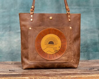 Leather Tote Bag | Leather Purse | Crossbody Bag | Made in USA | Boho Limited Edition Classic Leather Purse | Magic Tote