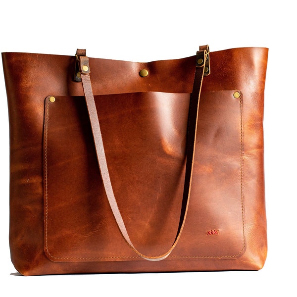 Timeless Leather Tote - USA Made | Classic & Versatile | Crossbody Bag | Multiple Sizes | The Classic Leather Tote Bag