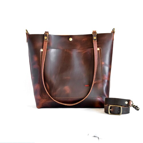 Made in USA Classic Leather Tote Bag Handmade Leather Etsy